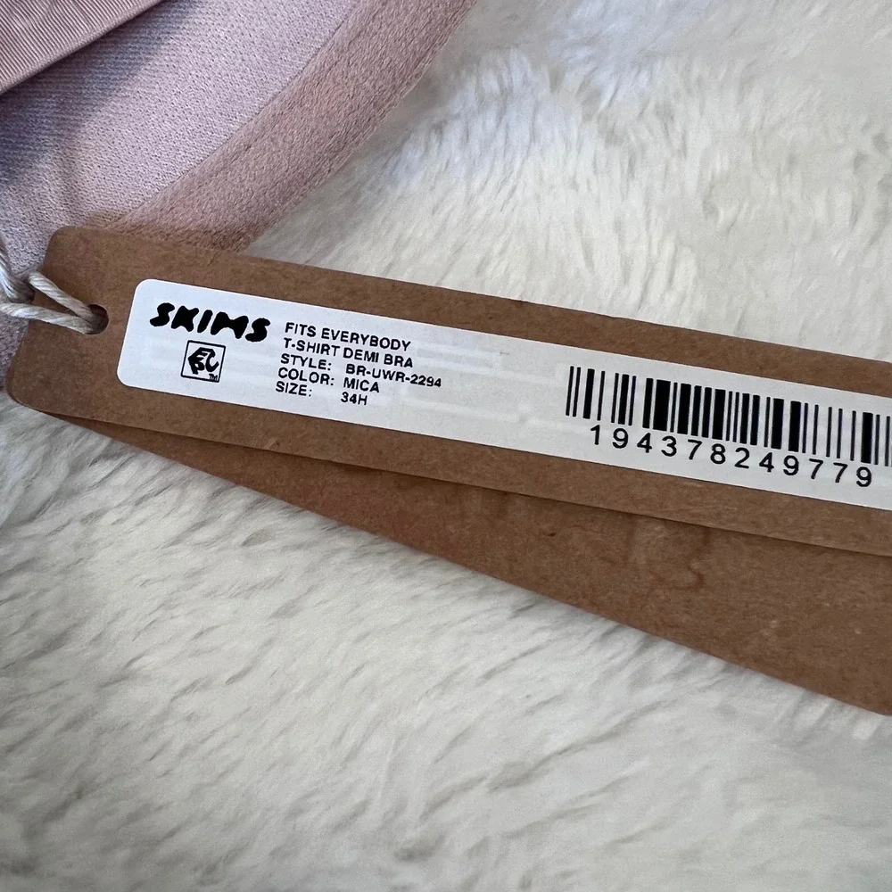 Skims Women's Fits Everybody T-Shirt Demi Bra Mica Tan 34H BR-UWR-2294 NWT - Picture 7 of 10
